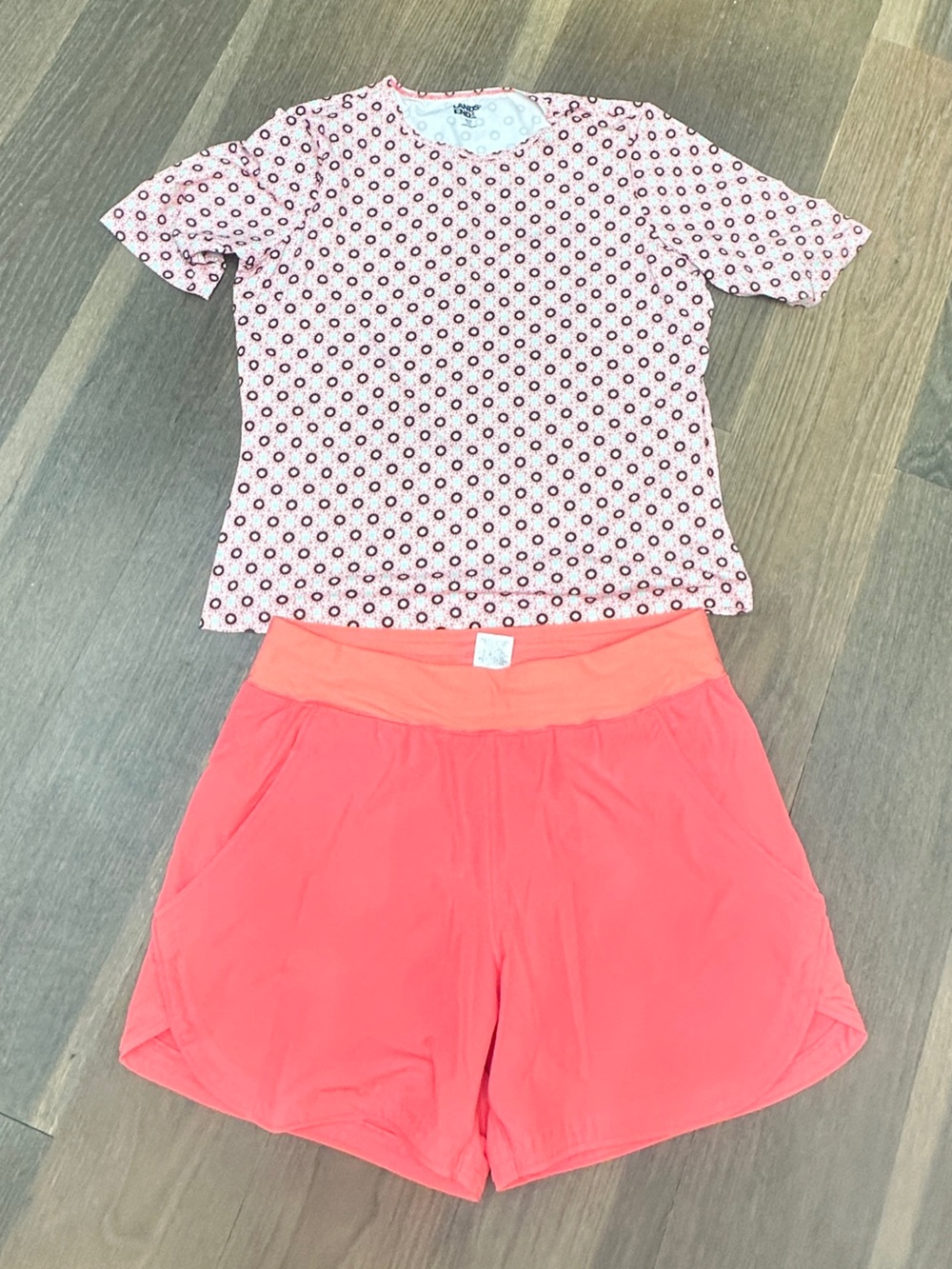 Lands' End Coral swim top and swim shorts